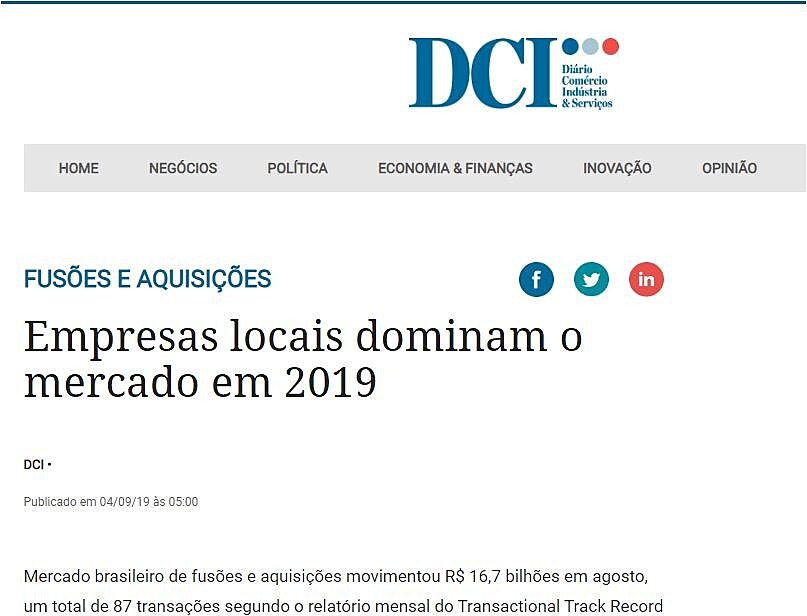 Empresas locais dominam o mercado em 2019